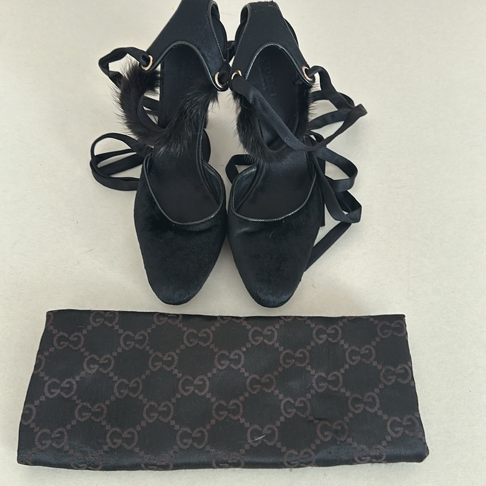 Tom Ford Gucci Mink Python Velvet Heels 7 NWT - Picture 2 of 15